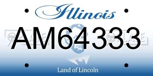 AM64333 Illinois License Plate