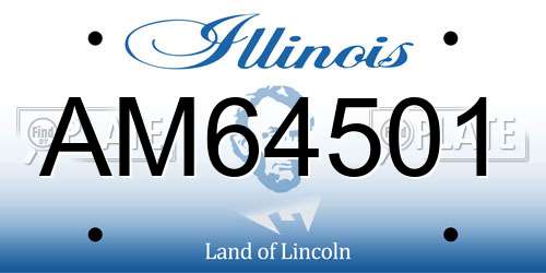 AM64501 Illinois License Plate