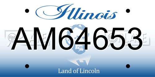 AM64653 Illinois License Plate
