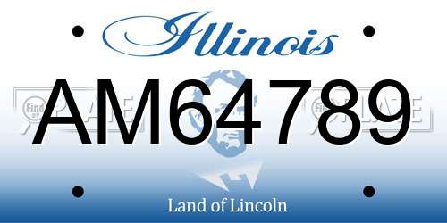 AM64789 Illinois License Plate