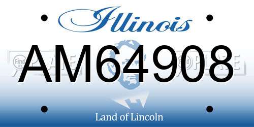 AM64908 Illinois License Plate
