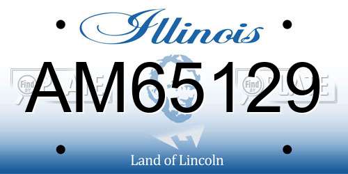AM65129 Illinois License Plate