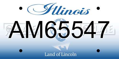 AM65547 Illinois License Plate