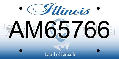 AM65766 Illinois License Plate