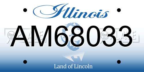AM68033 Illinois License Plate