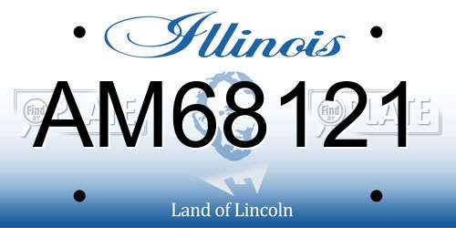AM68121 Illinois License Plate