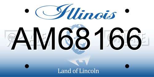 AM68166 Illinois License Plate