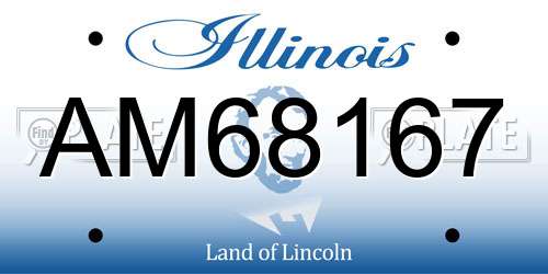 AM68167 Illinois License Plate