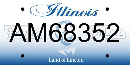 AM68352 Illinois License Plate