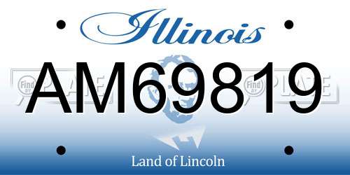 AM69819 Illinois License Plate