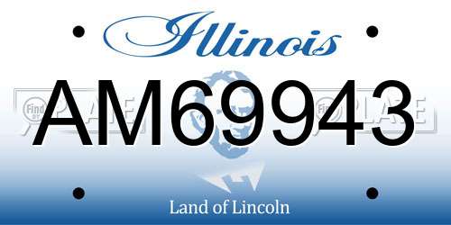 AM69943 Illinois License Plate