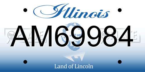 AM69984 Illinois License Plate