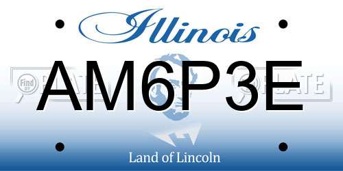 AM6P3E Illinois License Plate