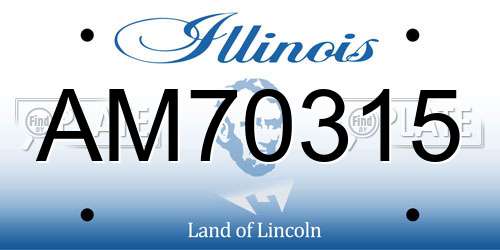 AM70315 Illinois License Plate