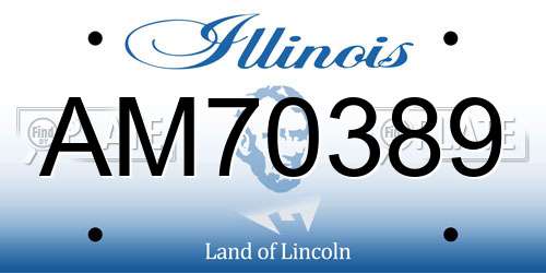AM70389 Illinois License Plate