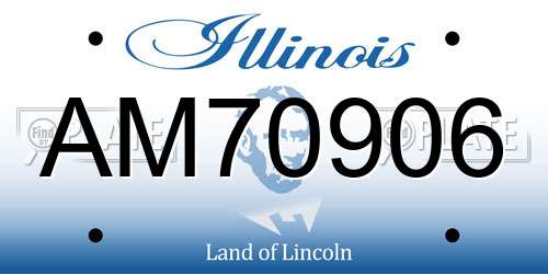 AM70906 Illinois License Plate