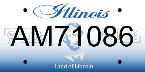 AM71086 Illinois License Plate