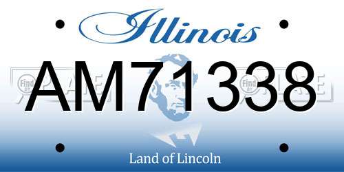 AM71338 Illinois License Plate