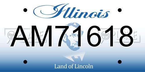 AM71618 Illinois License Plate