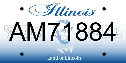 AM71884 Illinois License Plate