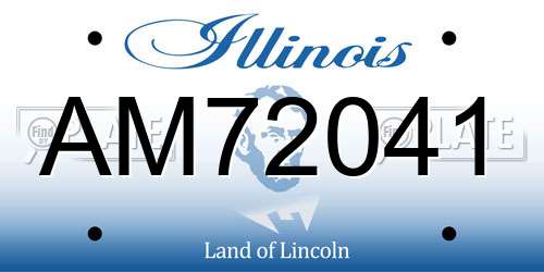 AM72041 Illinois License Plate