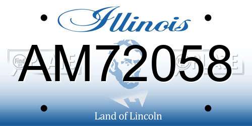 AM72058 Illinois License Plate