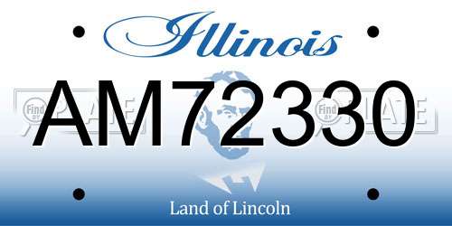AM72330 Illinois License Plate