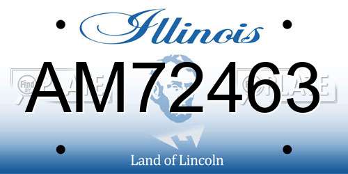 AM72463 Illinois License Plate