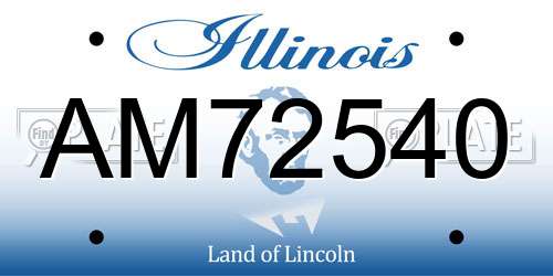 AM72540 Illinois License Plate