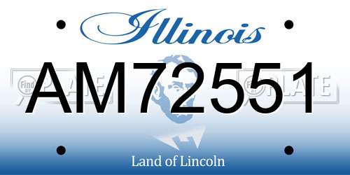 AM72551 Illinois License Plate