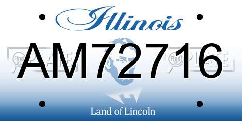 AM72716 Illinois License Plate