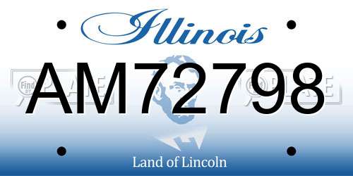 AM72798 Illinois License Plate