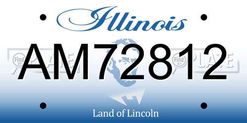 AM72812 Illinois License Plate