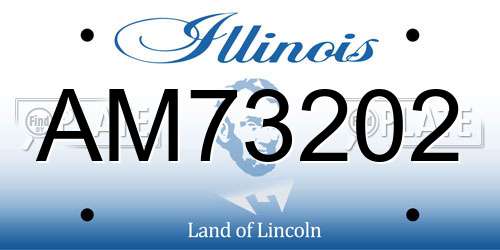AM73202 Illinois License Plate