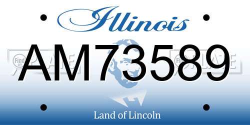 AM73589 Illinois License Plate