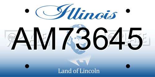 AM73645 Illinois License Plate