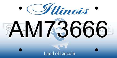 AM73666 Illinois License Plate