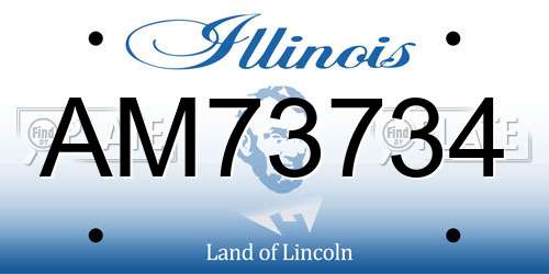 AM73734 Illinois License Plate