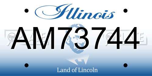 AM73744 Illinois License Plate