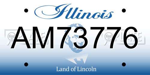 AM73776 Illinois License Plate