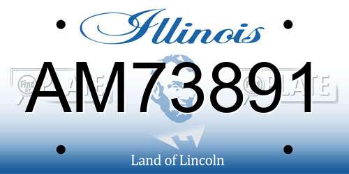 AM73891 Illinois License Plate