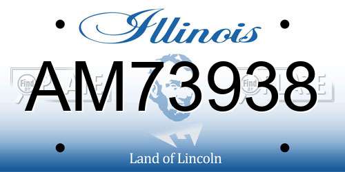 AM73938 Illinois License Plate