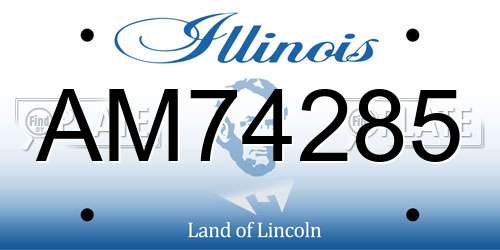 AM74285 Illinois License Plate