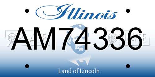 AM74336 Illinois License Plate