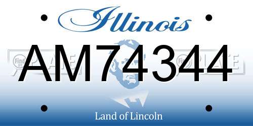 AM74344 Illinois License Plate