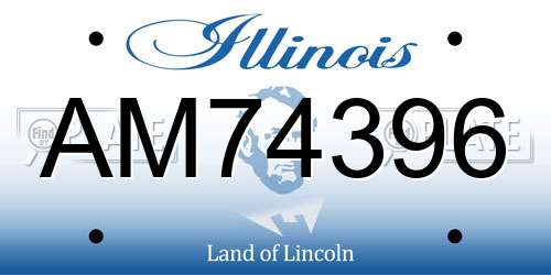 AM74396 Illinois License Plate