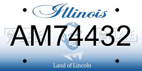 AM74432 Illinois License Plate