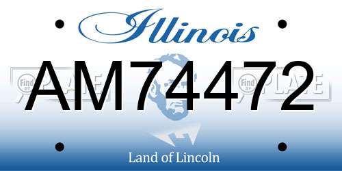 AM74472 Illinois License Plate