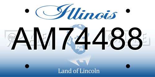 AM74488 Illinois License Plate