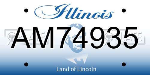AM74935 Illinois License Plate